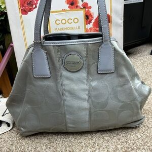 Coach Silver and Gray Shoulder Bag